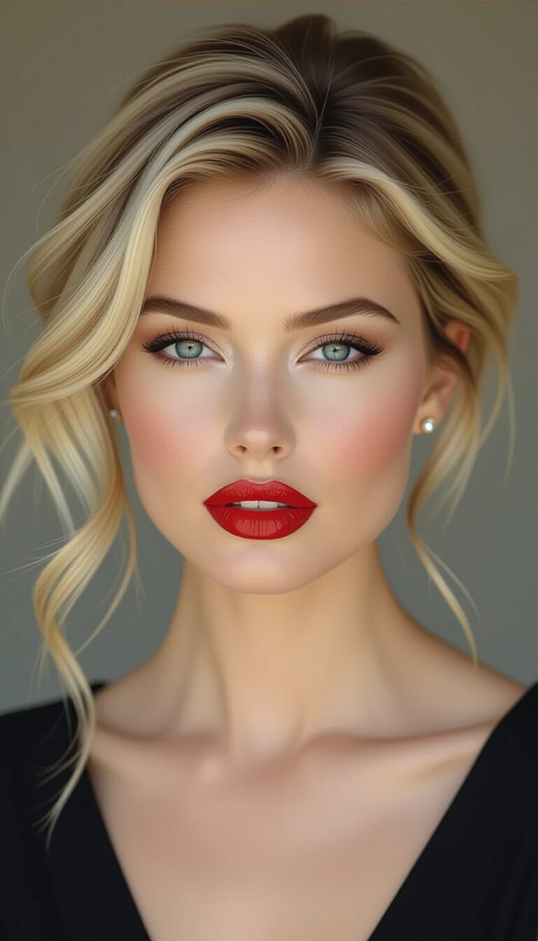 Blonde Woman With Parted Lips, Intimate Portrait