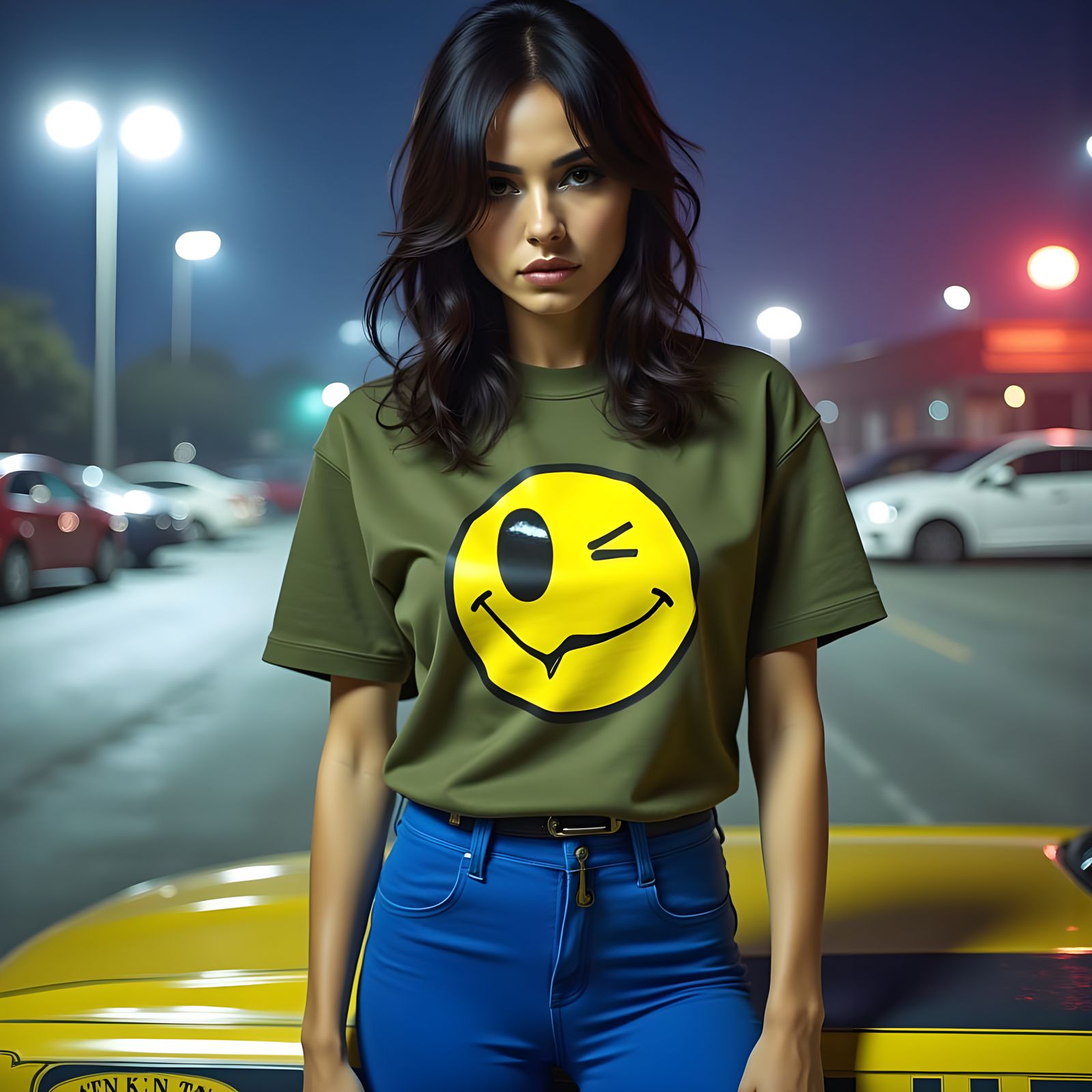 Portrait of a Daring Woman in Cyberpunk Attire