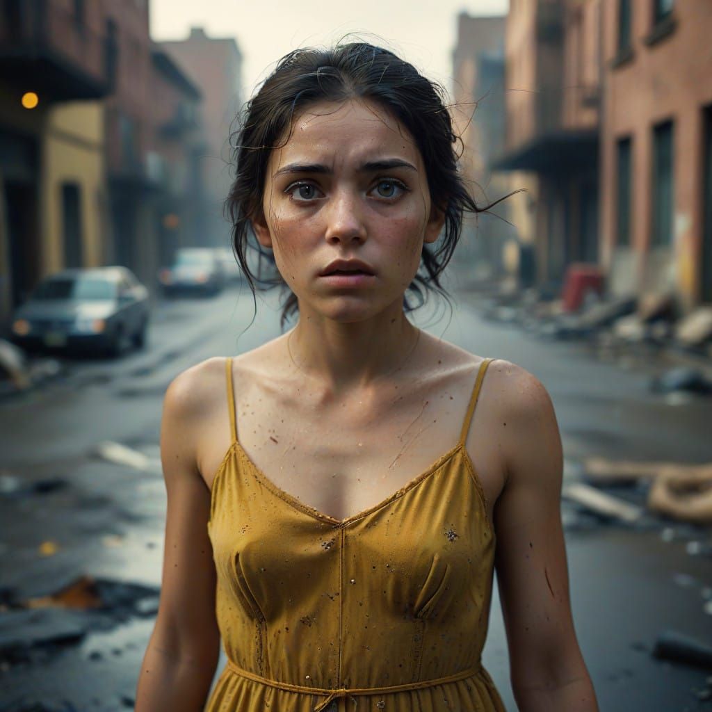 Lost in War's Turmoil, Young Girl's Despair