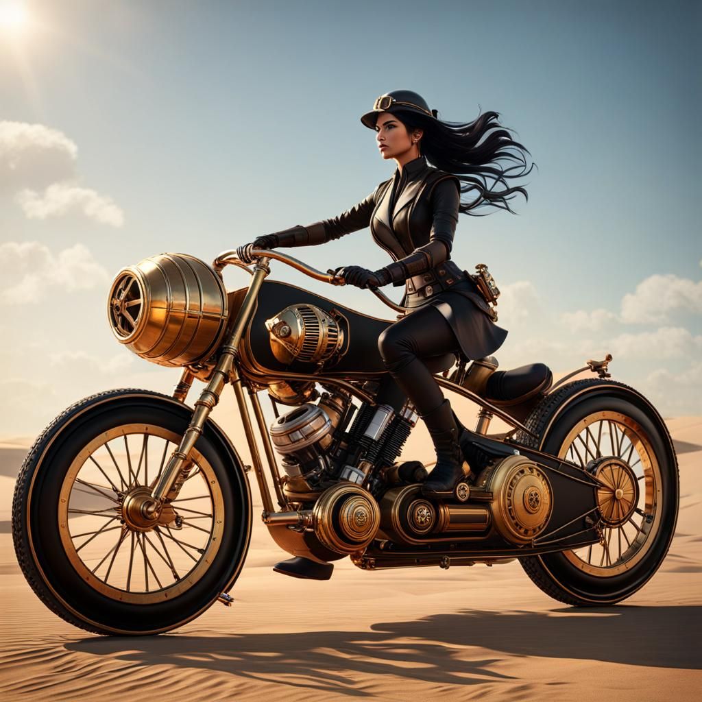 Steampunk Star Wars Hoverbike in 3D Cinematic Style