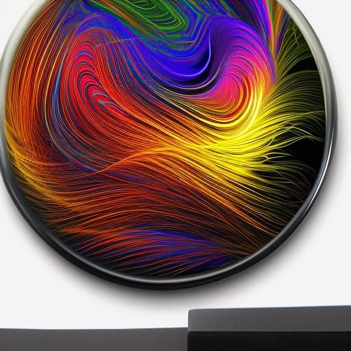Psychedelic Abstract Art with Jewels in Oil