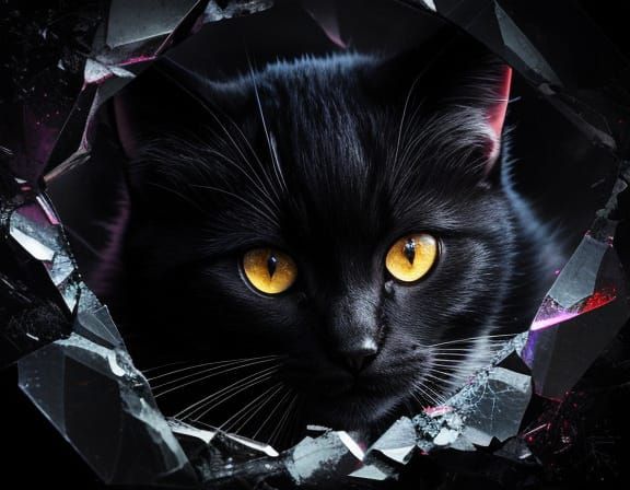 Monstrous Kitten Eye Shatters Obsidian Mirror