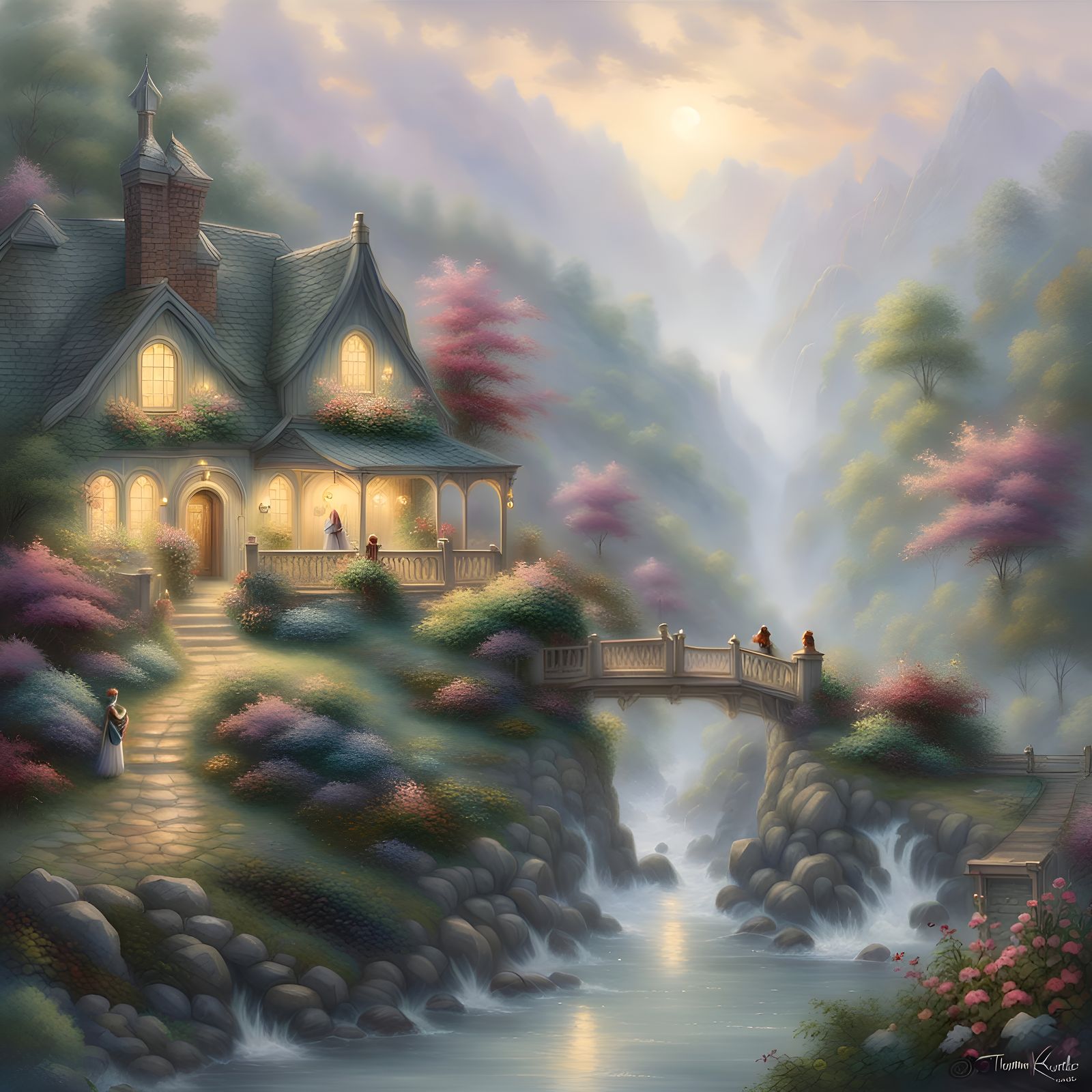 Ethereal Fantasy Landscape in Luminist Style