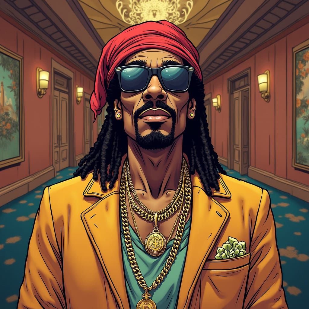 Hip Hop Icon in Retro-Futuristic Luxury