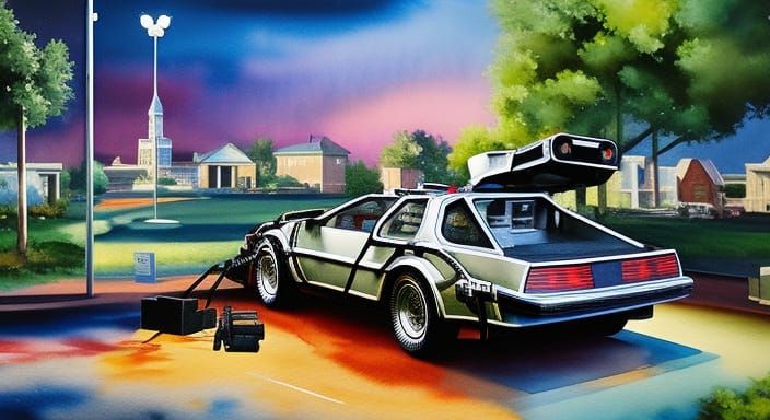 Back to the Future: Watercolor Diorama in Gouache Style