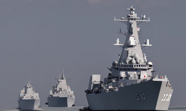 Guided Missile Cruiser at Sea