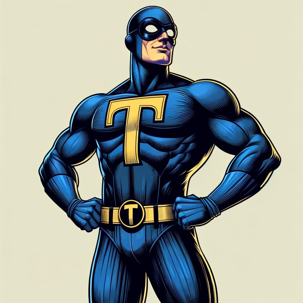 Heroic Trapeze Artist in Vintage Comic Book Style