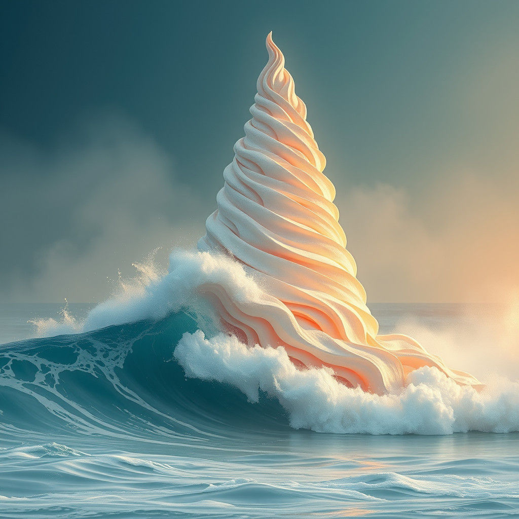 Wave Transforms into Meringue: A Surreal Seascape