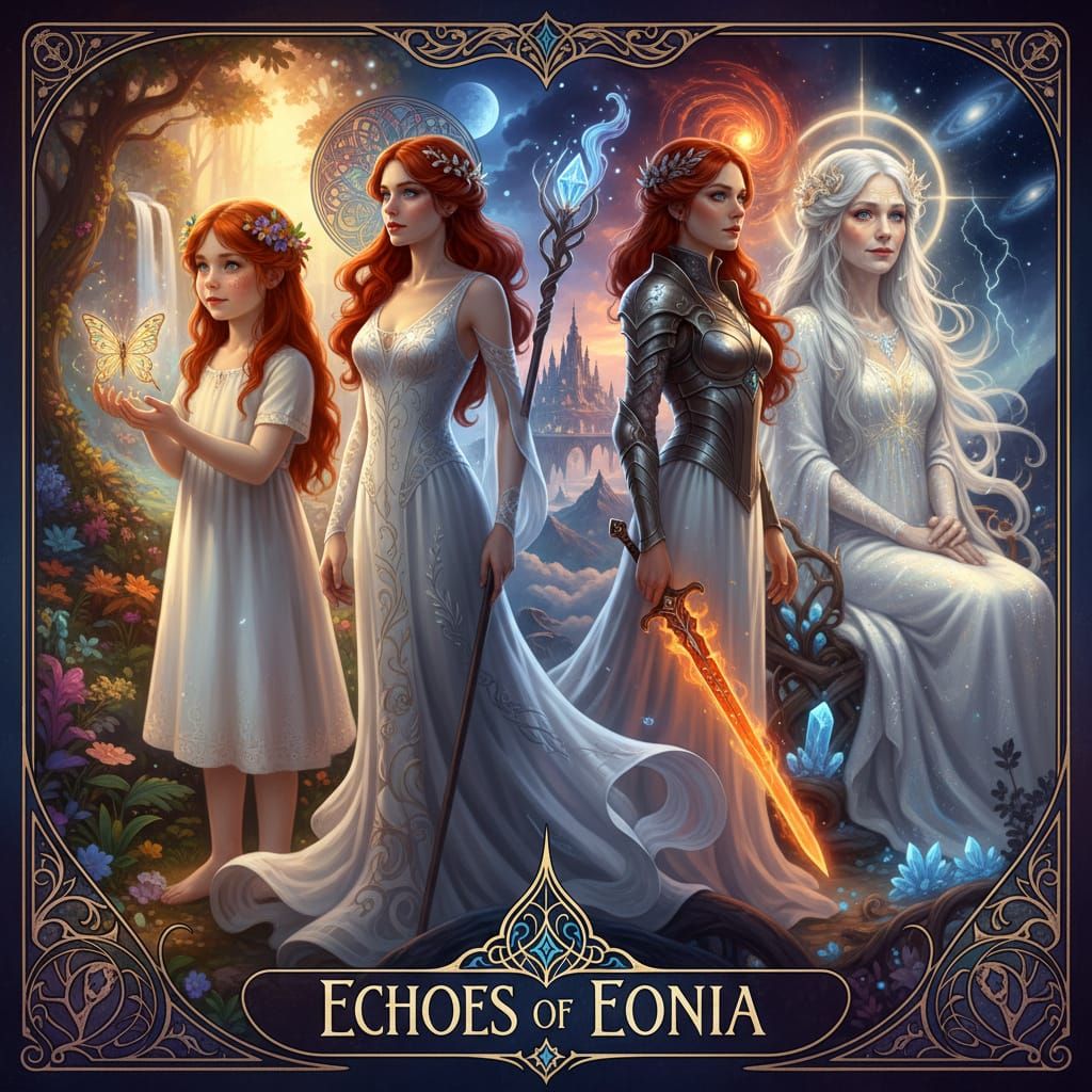 Evolving Woman From Youth to Old Age Matte Painting