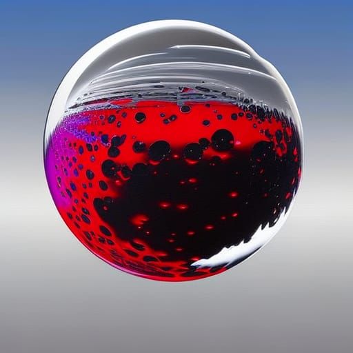 Berry Red Crystal Sphere in Graffiti Art Style