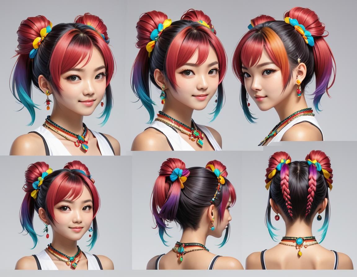 Miko Nakadai: Anime-Inspired Character Sheet in 8K