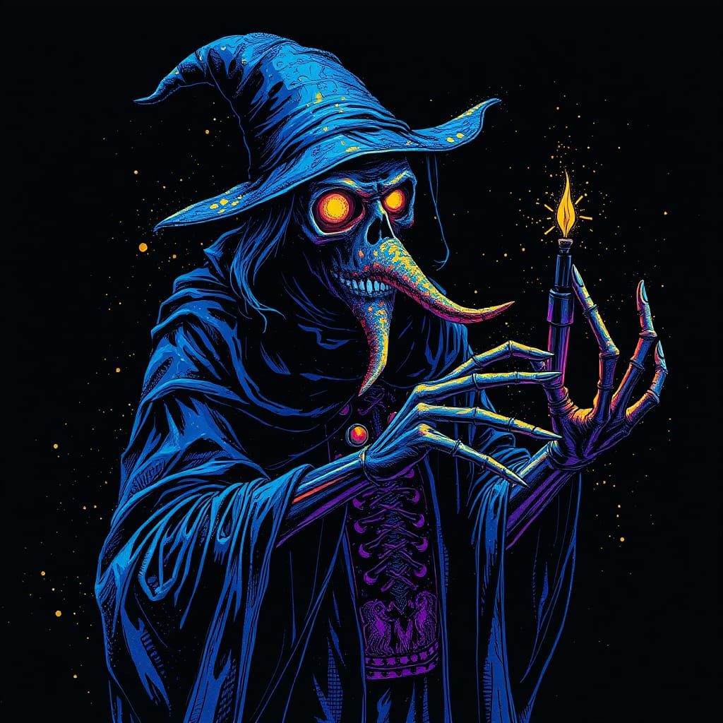 Eerie Plague Doctor in Contemporary Art Style