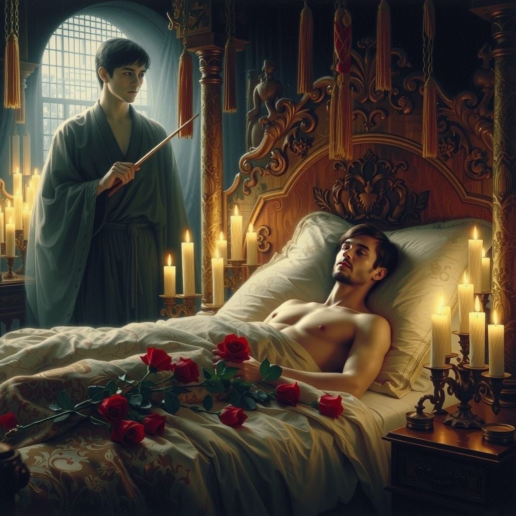 A Samurai's Dream, in Pre-Raphaelite Splendor