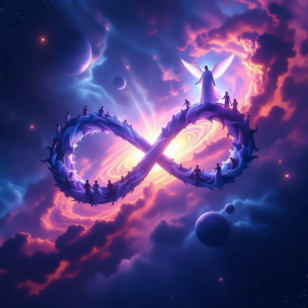 Cosmic Infinity Symbol of Souls with God and Angels