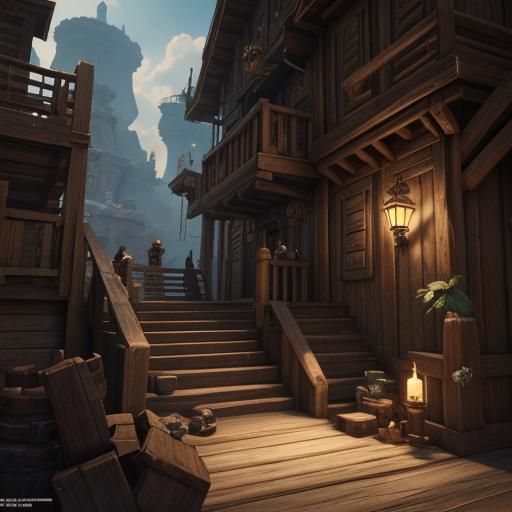 Pirate Counting Treasure in Cinematic 3D