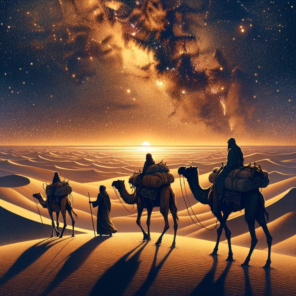 Nomads Journeying Under the Milky Way Stars