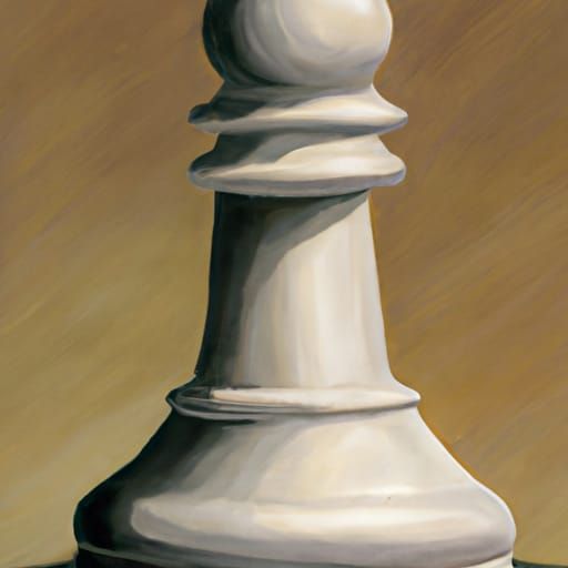 Majestic White Chess Queen in Oil Painting