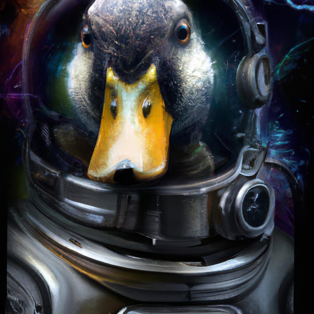 Duck Astronaut in Space Concept Art