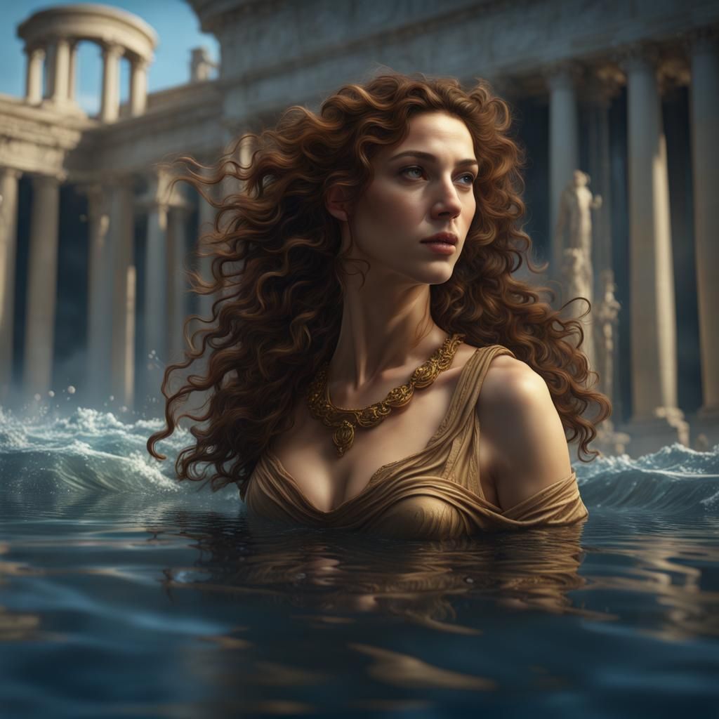 Botticelli-esque Greek Woman in Water
