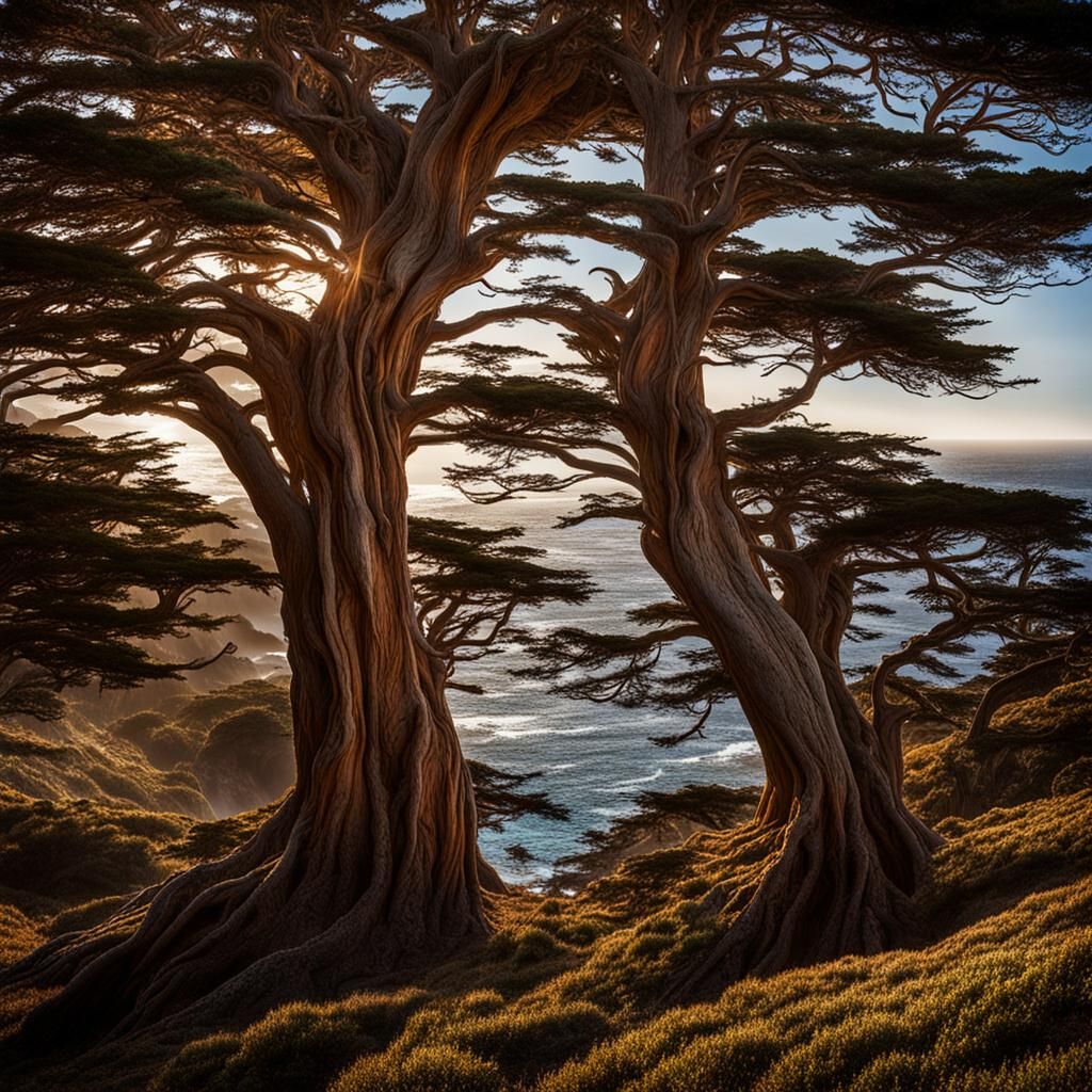 Cypress Trees at Point Lobos: High-Resolution Photography