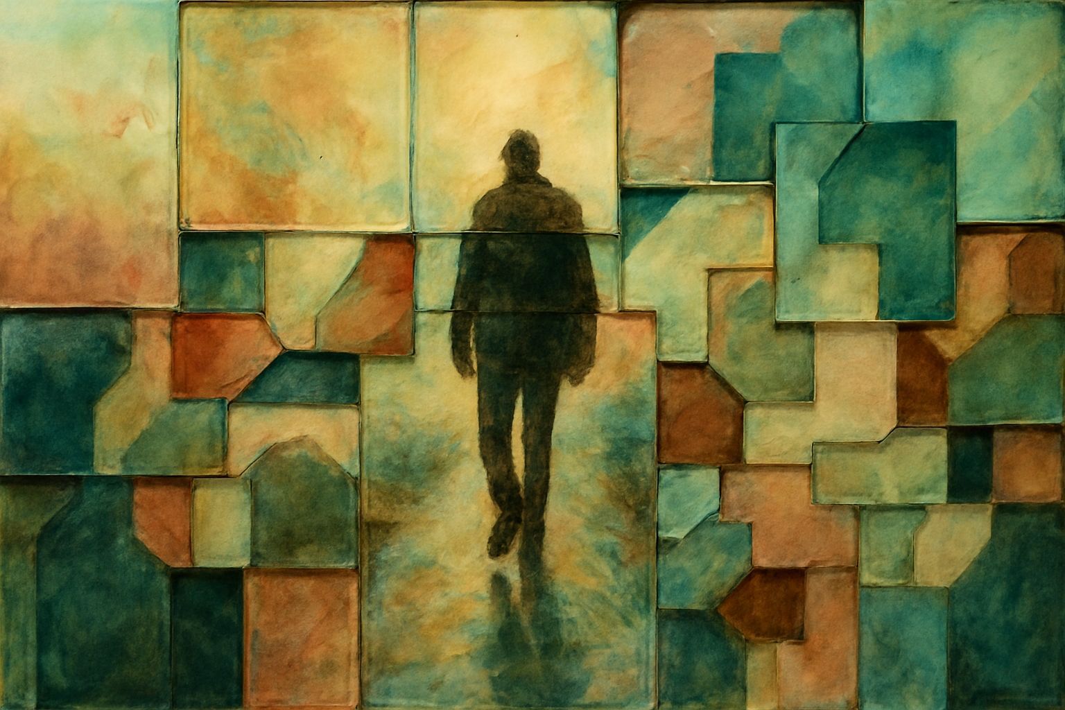 Acrylic Wash Painted on Glass Photoblocks - Who Knows?