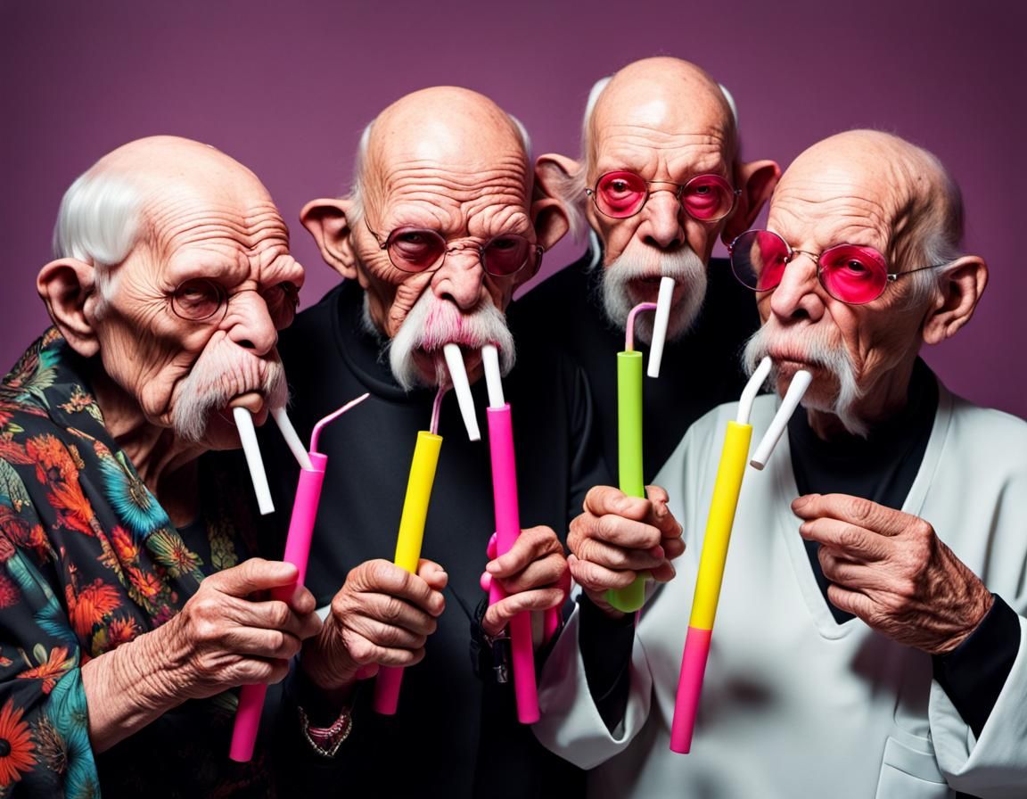 Walrus Men with Crazy Straws II
