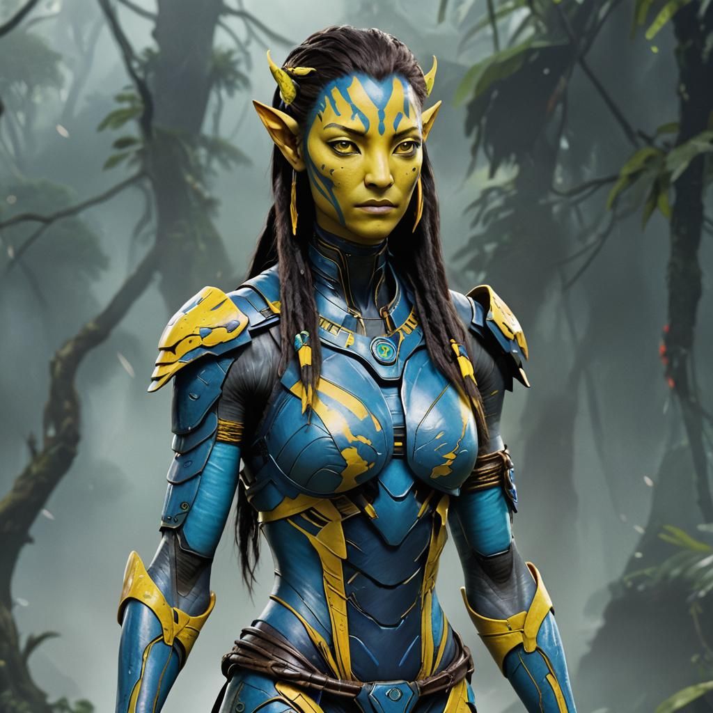 Female Na'vi Avatar Character Illustration