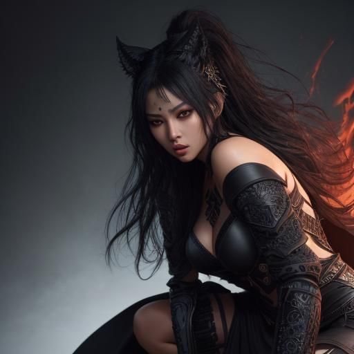 Beautiful Female Rouge in Dark Robes, Digital Art