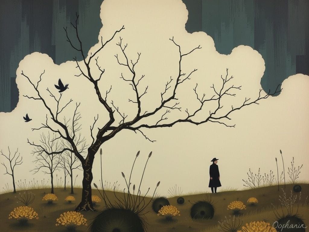 Enchanting Woodland Scene in Whimsical Watercolor Style