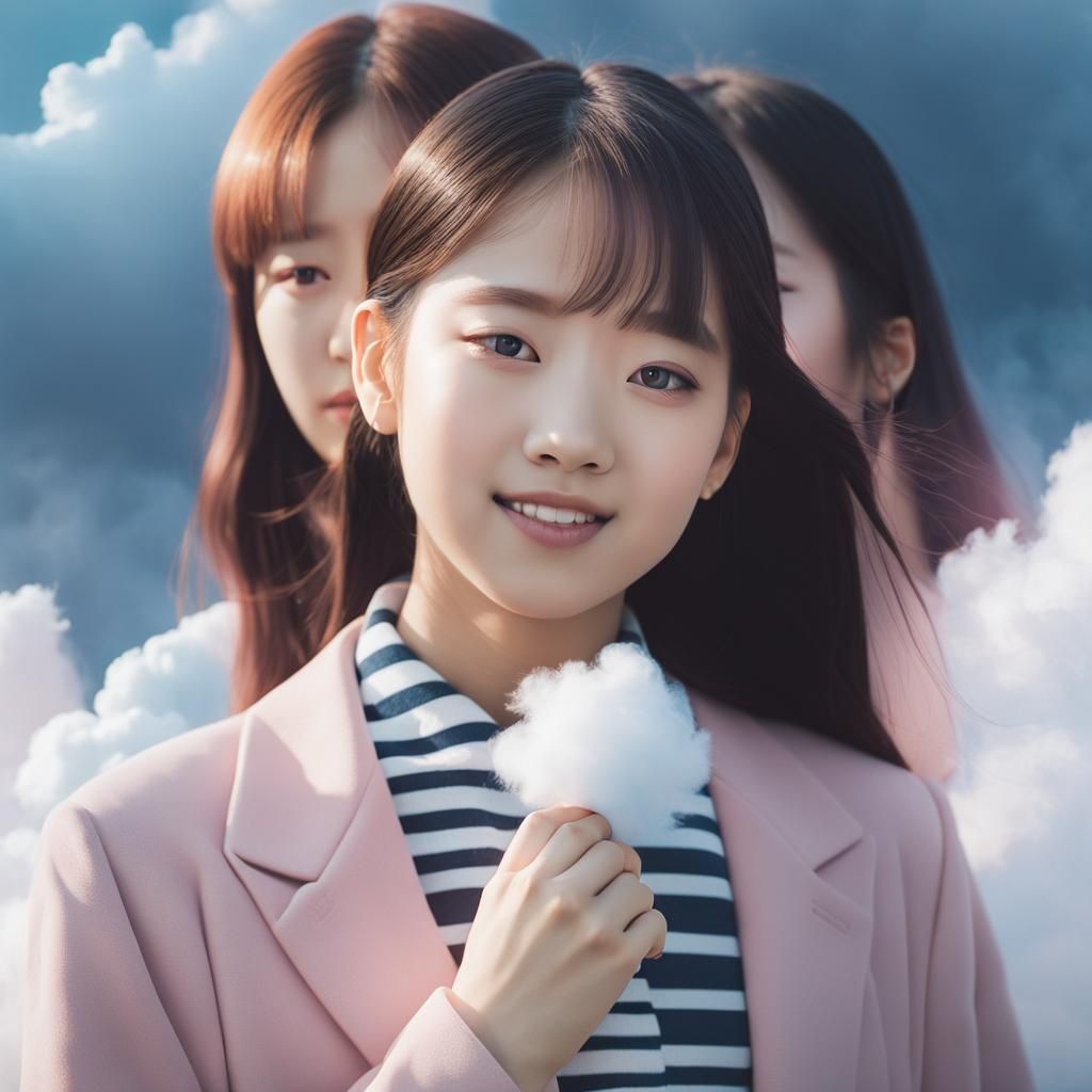 Blackpink in Pastel Dreamscape: A Surreal Portrait