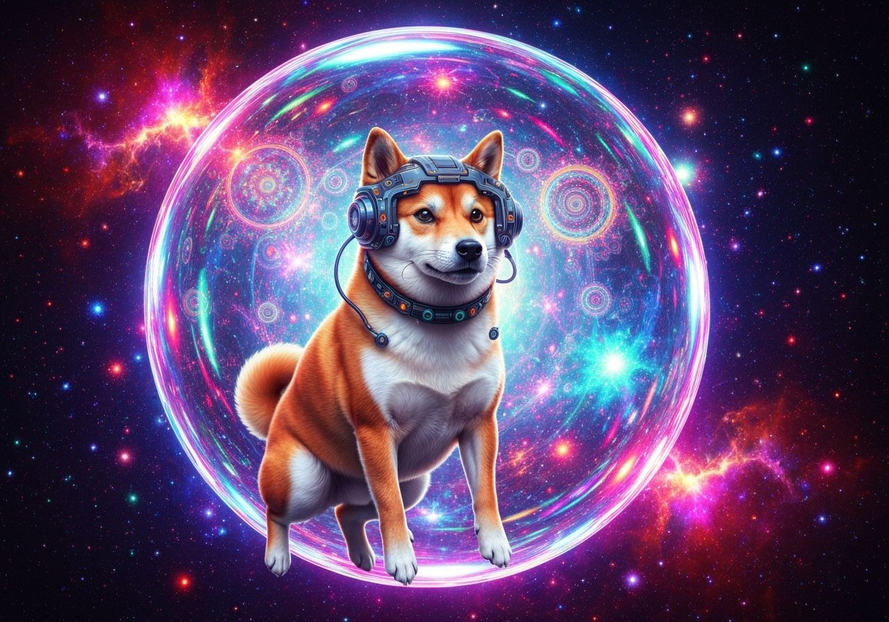 Cybernetic Shiba Inu in Psychedelic Cosmic Universe