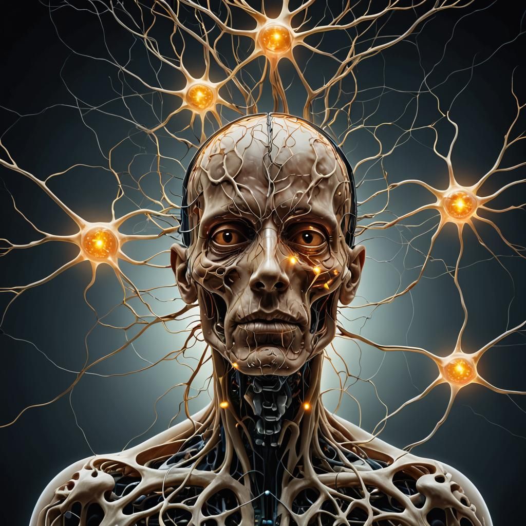 Surreal Portrait Radiating Light, in Oil Painting Style