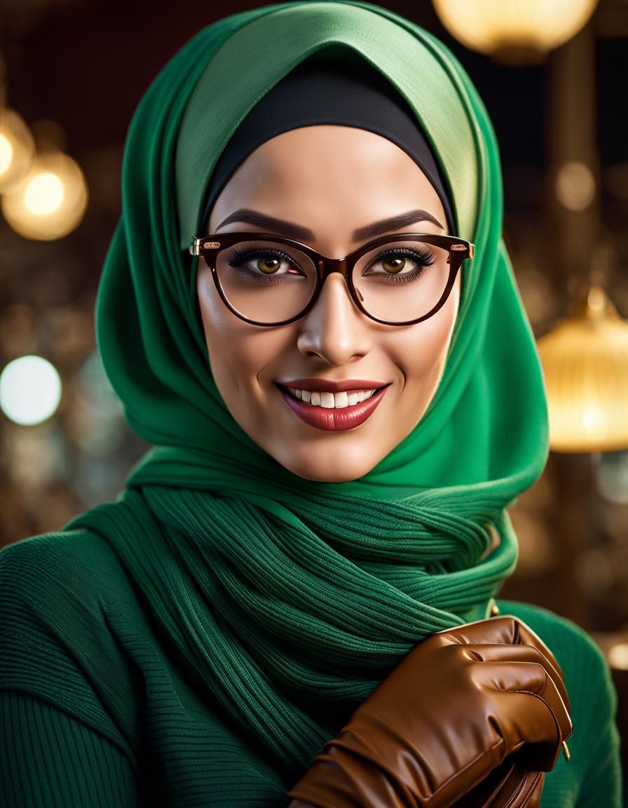 Art Deco Egyptian Woman in Hijab Fashion Shot