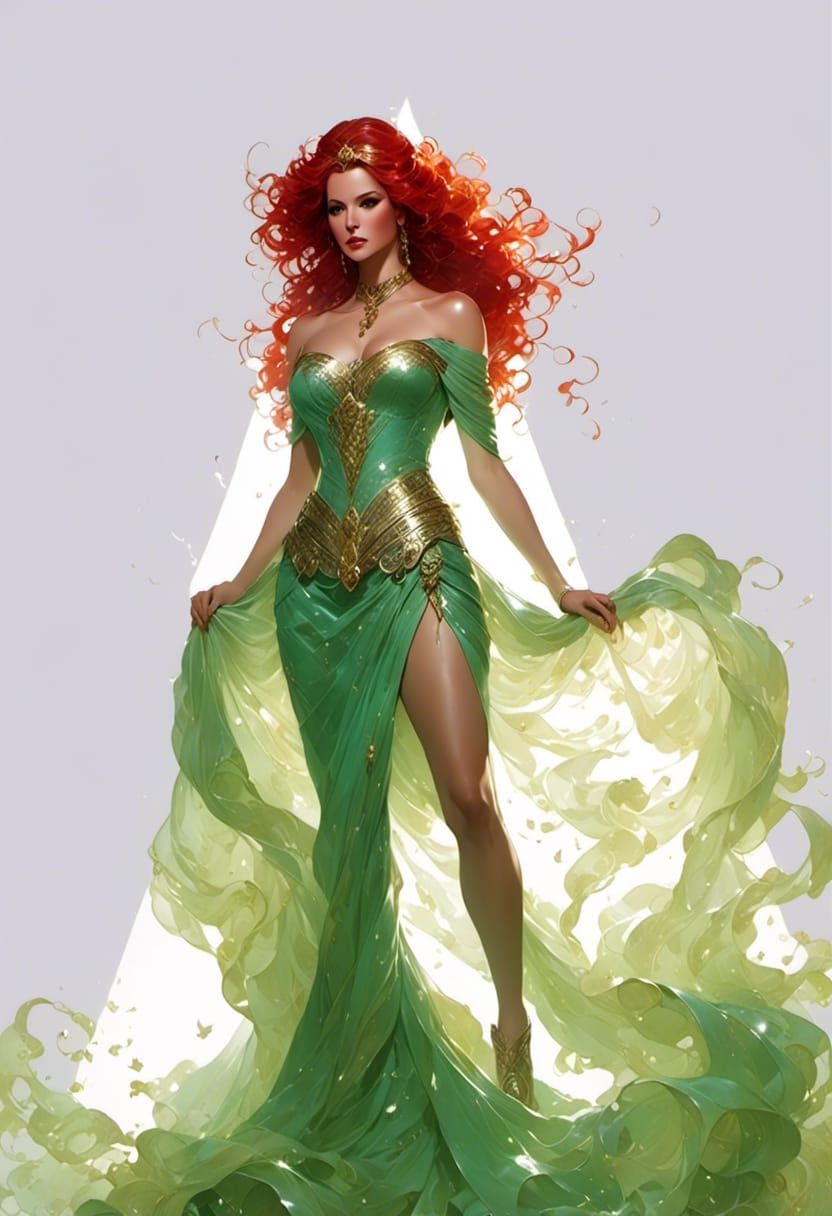 River Goddess Portrait in Hyperrealistic Style