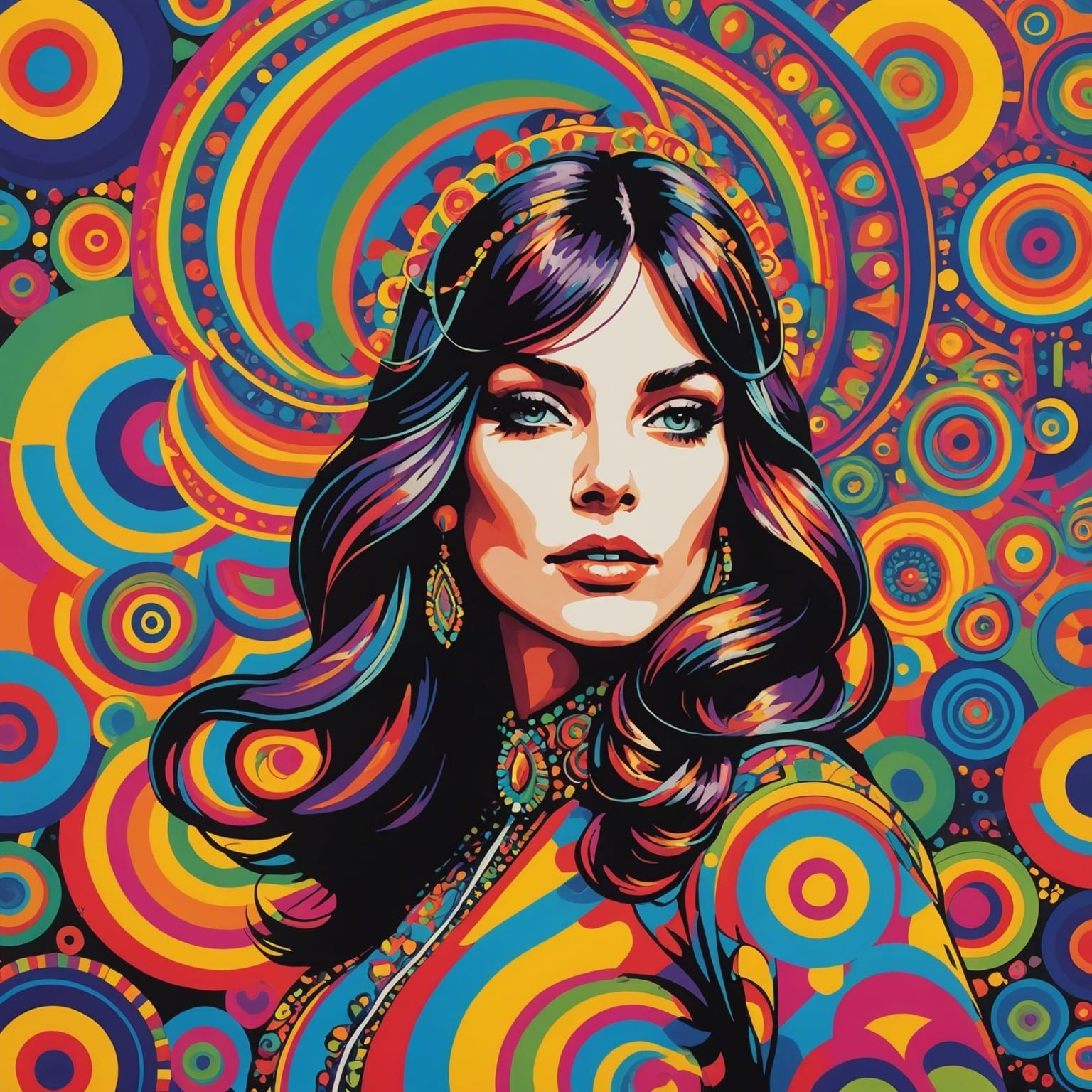 Groovy 60s Counterculture Celebration in Psychedelic Style