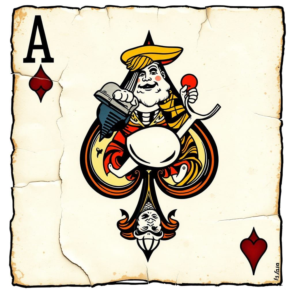 Intricate Ace Playing Card Illustration