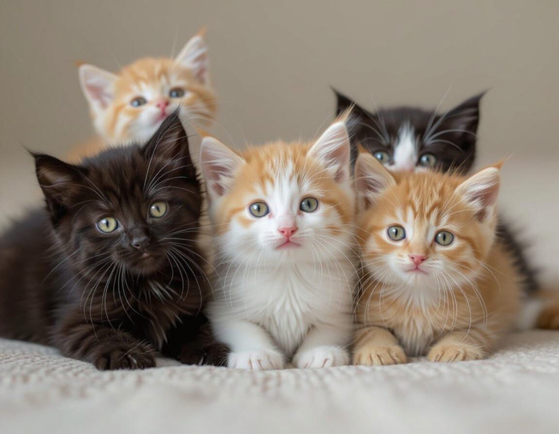 Adorable Kittens Playing in Nature with Vivid Eyes