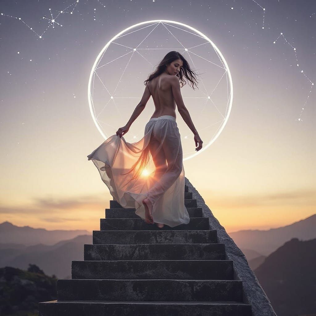 Ascension: Ethereal Figure and Geometric Constellations