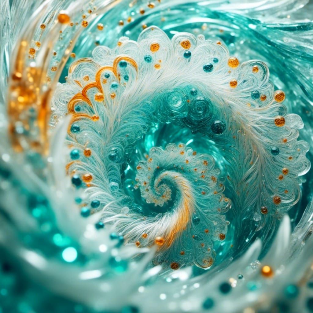 Hyperrealistic Strange Animal in Fibonacci Spiral