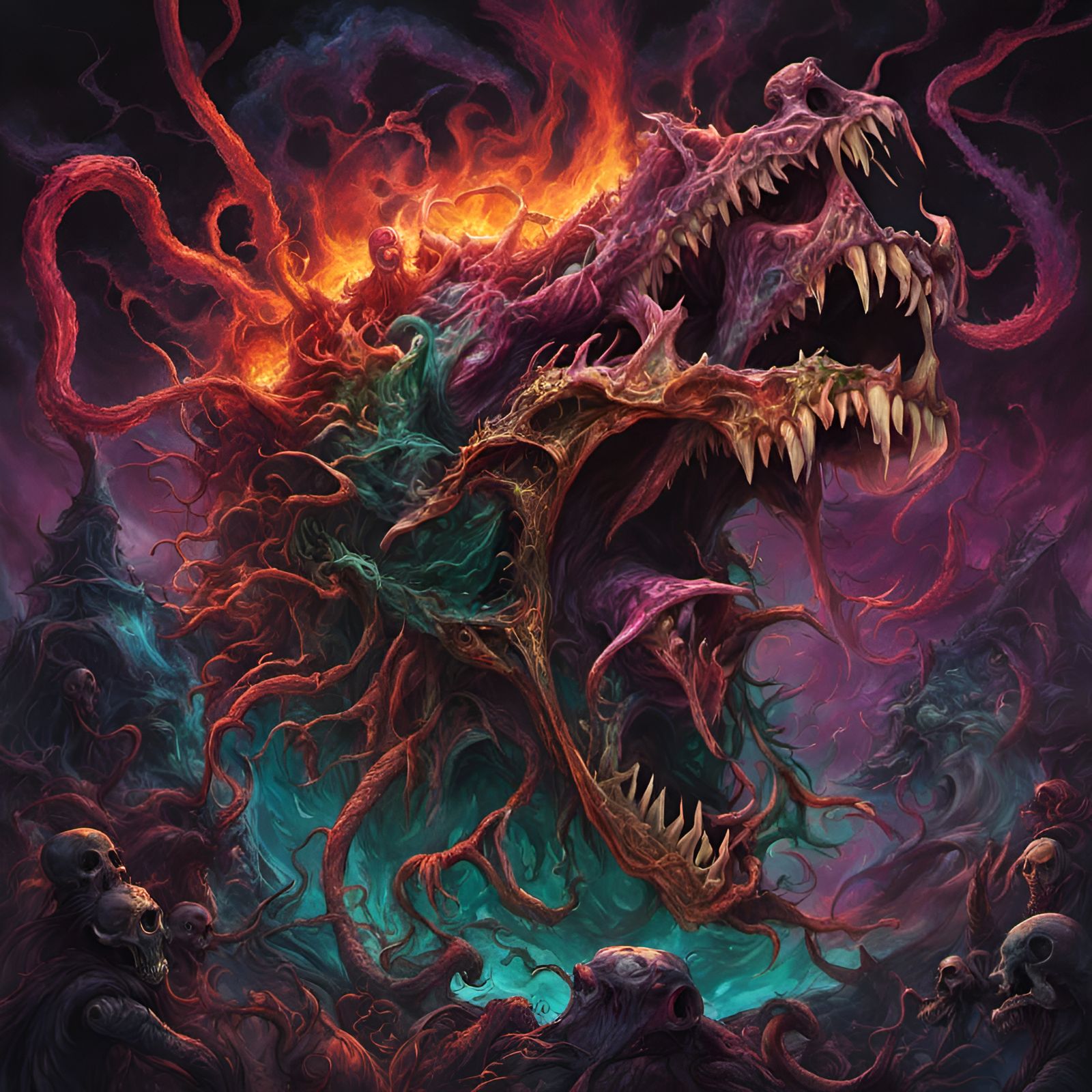 Nightmarish Undead Dracolich of Agitated Magic