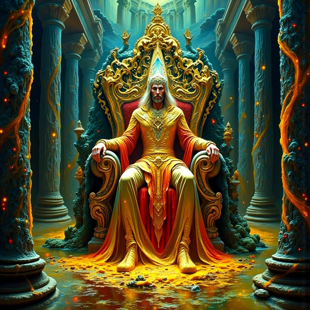 Hades' Throne: Surreal Cathedral of Light and Dark