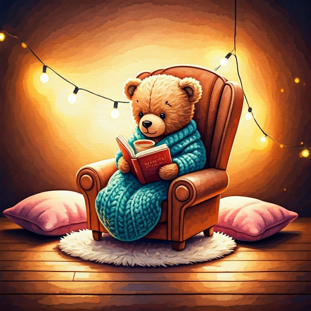 Enjoying a book and cup of tea