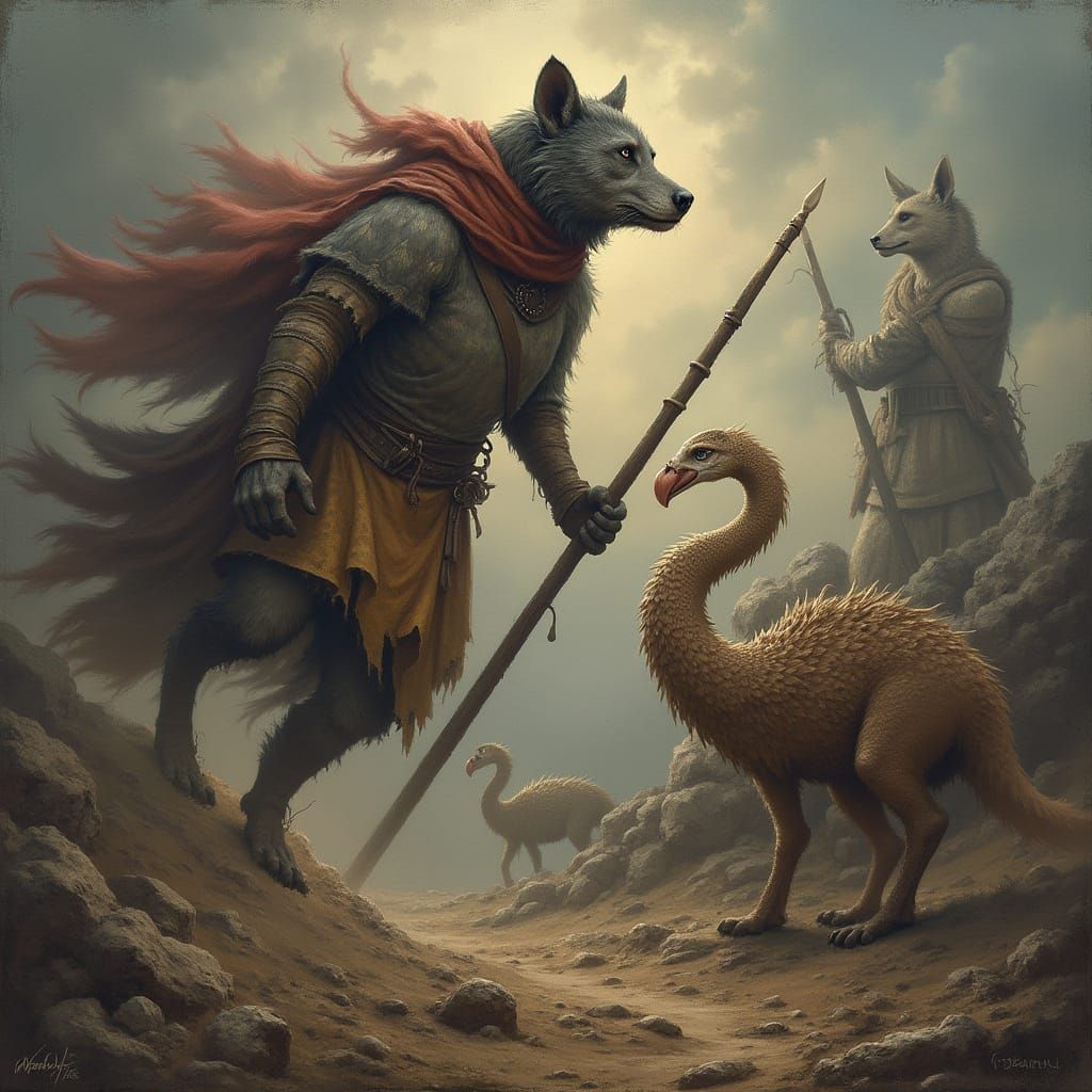 Samurai Warrior Silhouette on Battlefield in Cinematic Style