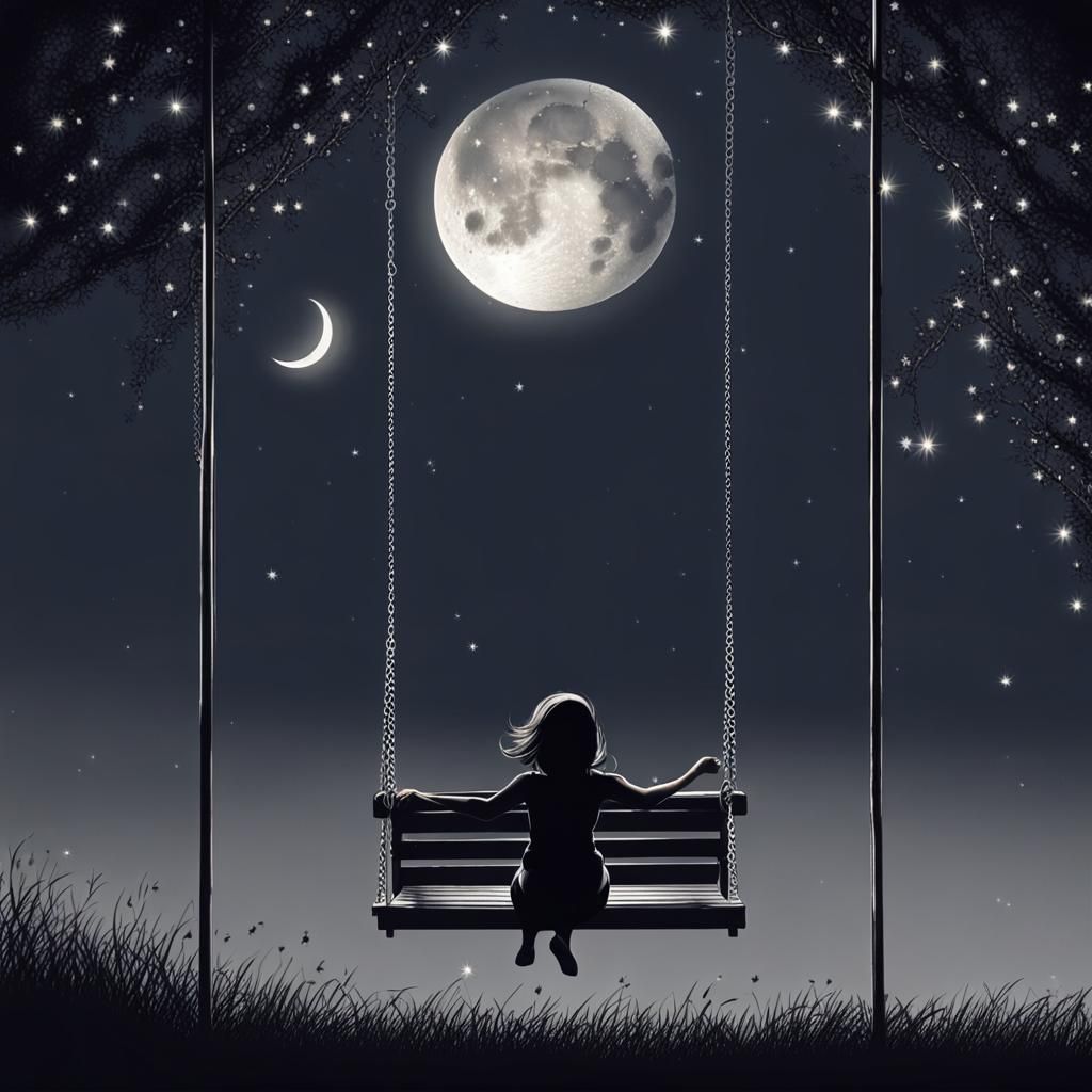 Glittering Lunar World Seen From a Swing