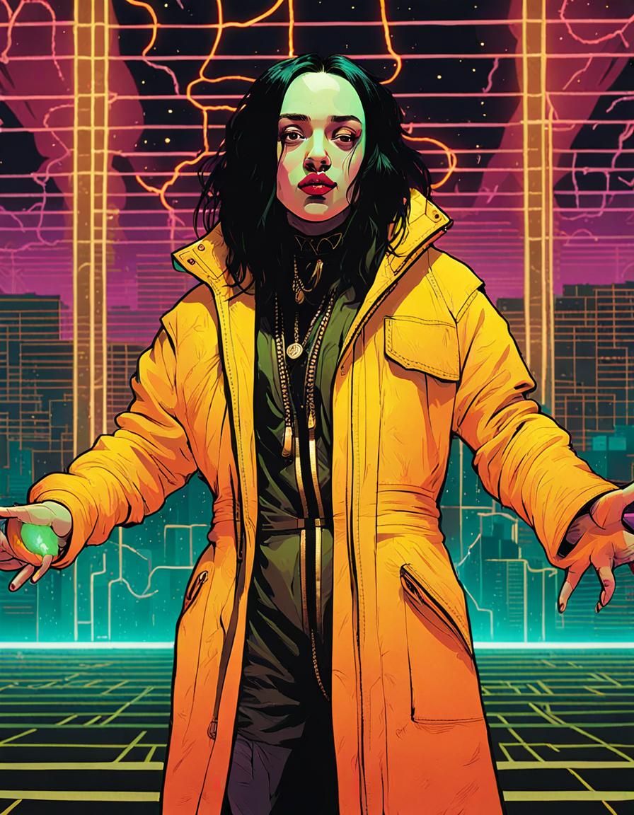 Time Traveling Supervillain Portrait in Comic Book Style