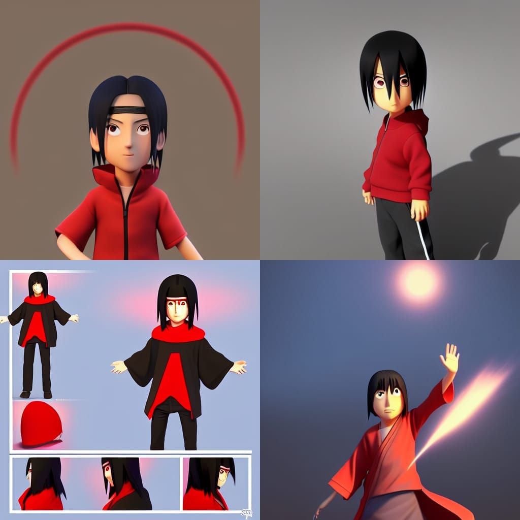 Itachi Uchiha: 3D Digital Art Concept