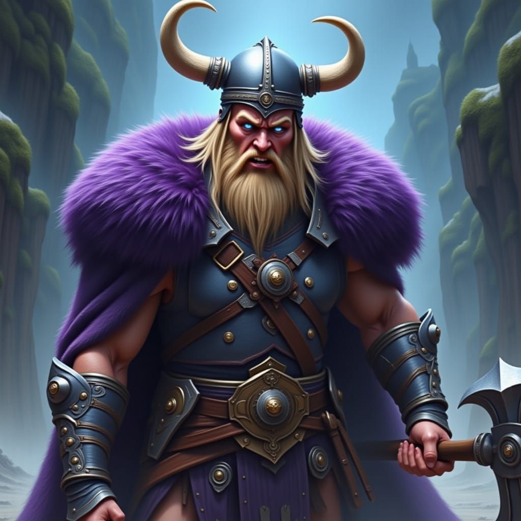 Viking Warrior in Mystical Battle Attire