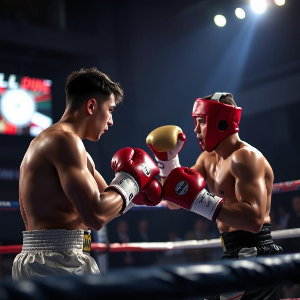 Boxers Shine Under Starry Night Lights