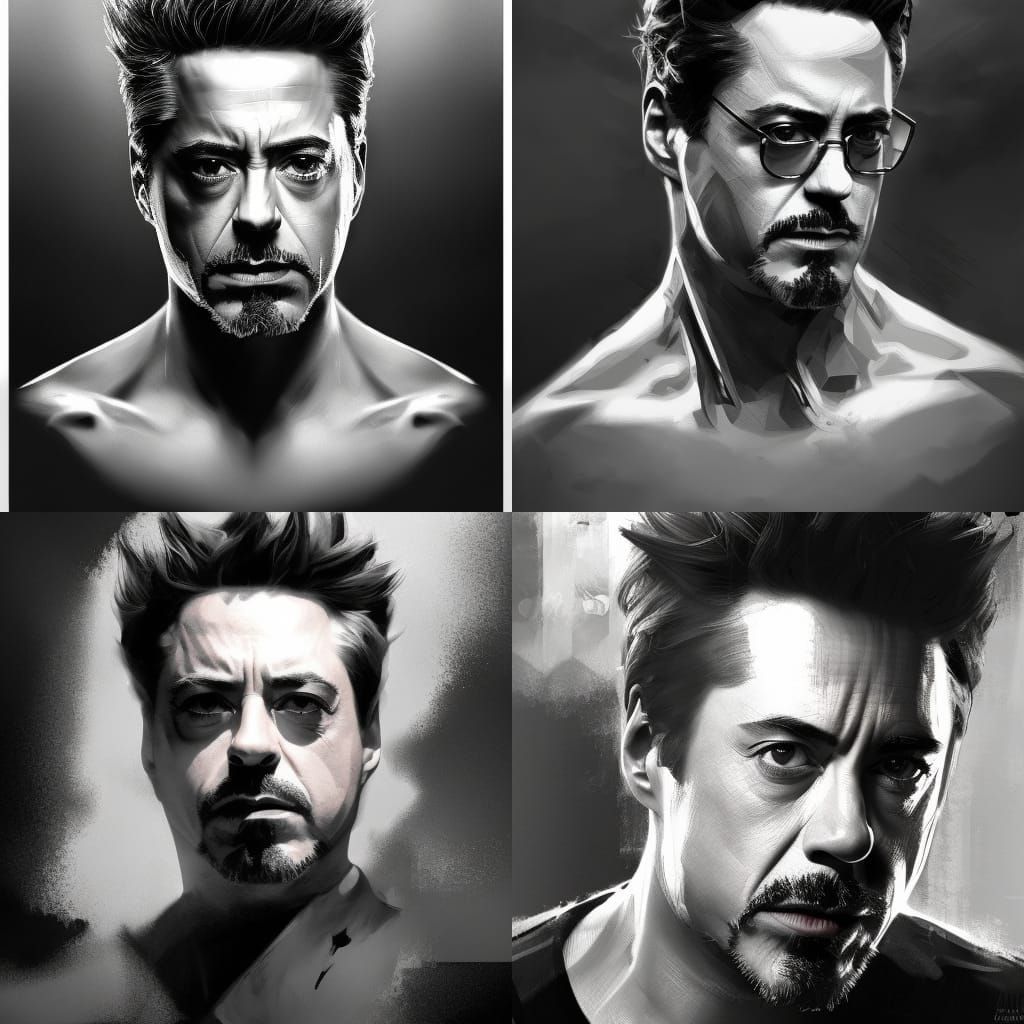 Monochrome Portrait in Hyperdetailed Fantasy Art Style