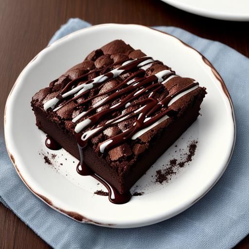 Delicious Chocolate Brownie with Chocolate Drizzle